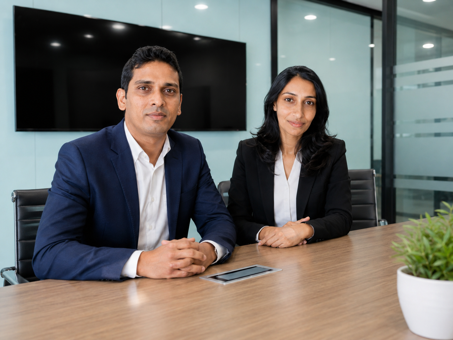 A. Ann Prasadini Perera and R. Anantha Dharshana Peiris, Founders of Annora Ceylon, seated together in their Colombo office